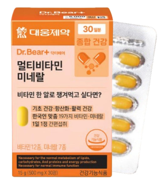 DAHLORE Daewoong Multivitamin Mineral Tablet, 30 Count