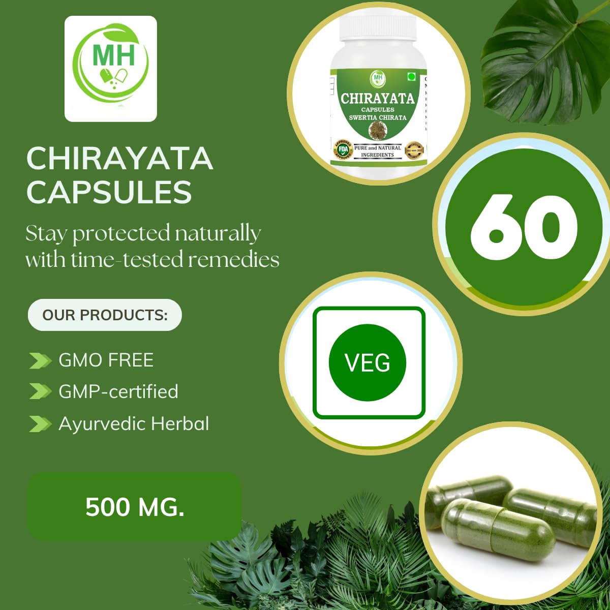 Morsan Healthcare Chirayata Capsules 60 Count