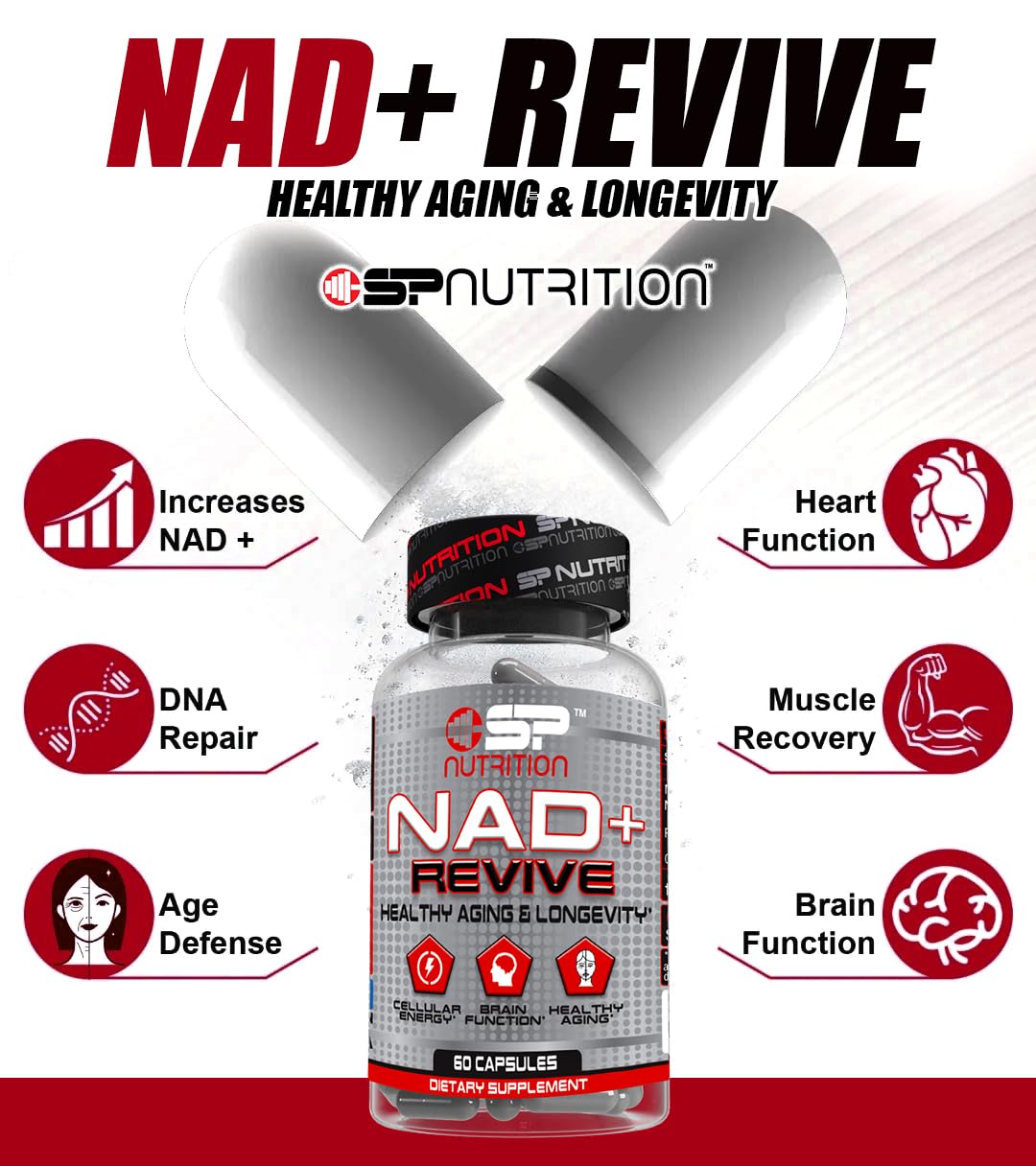 S Nutrition NAD+ Revive Nicotinamide Adenine Dinucleotide Supplement Capsule 90