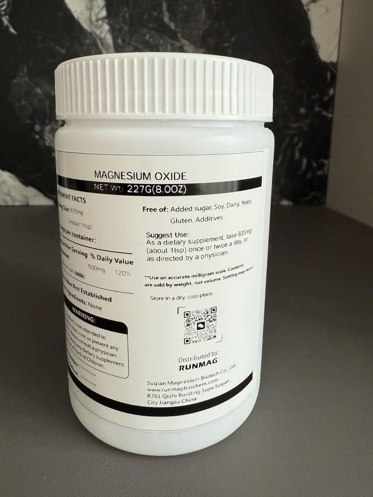 RUNMAG Pure Magnesium Oxide Food Grade Powder, 8