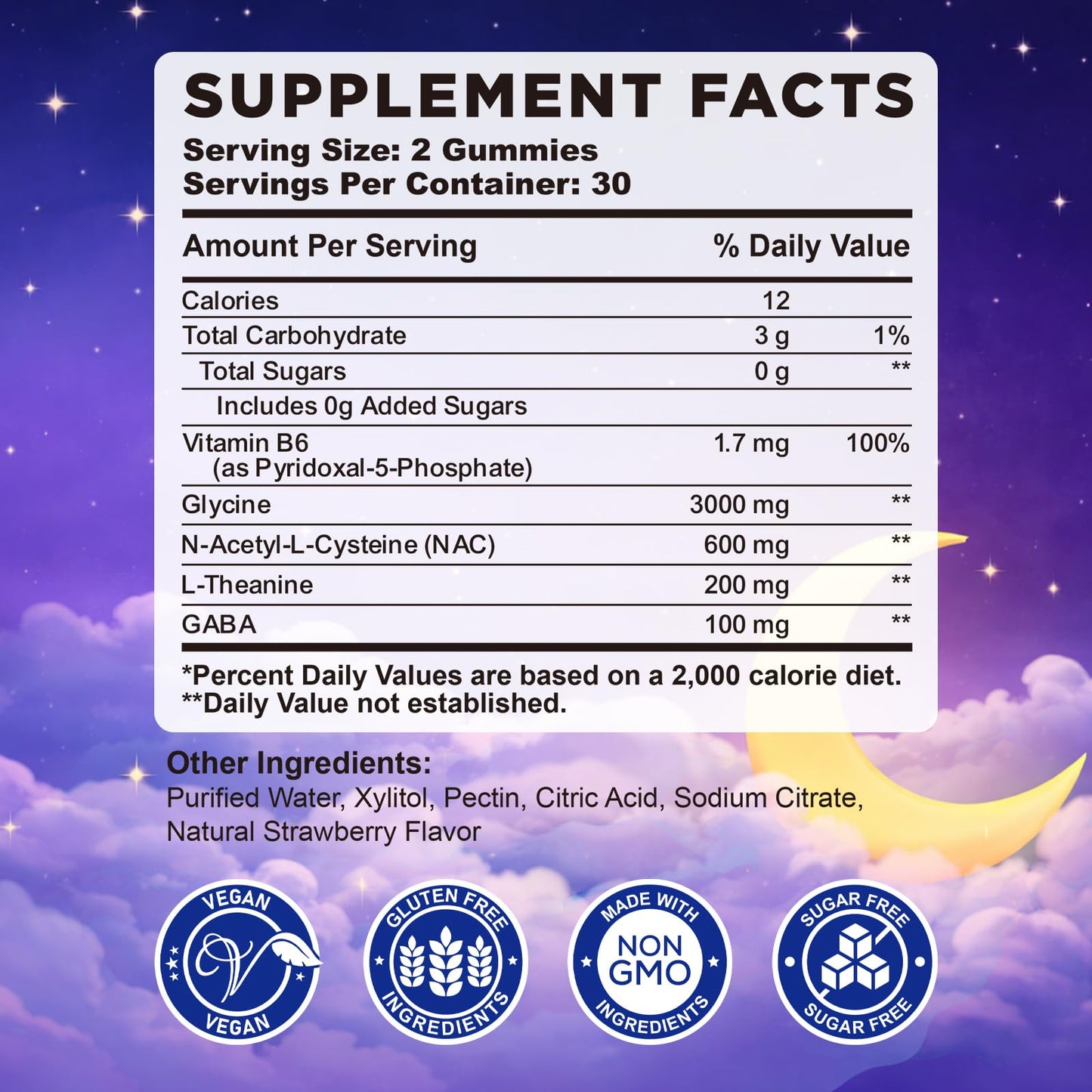 GZ HAOYUAN Glycine Gummies 60 Count