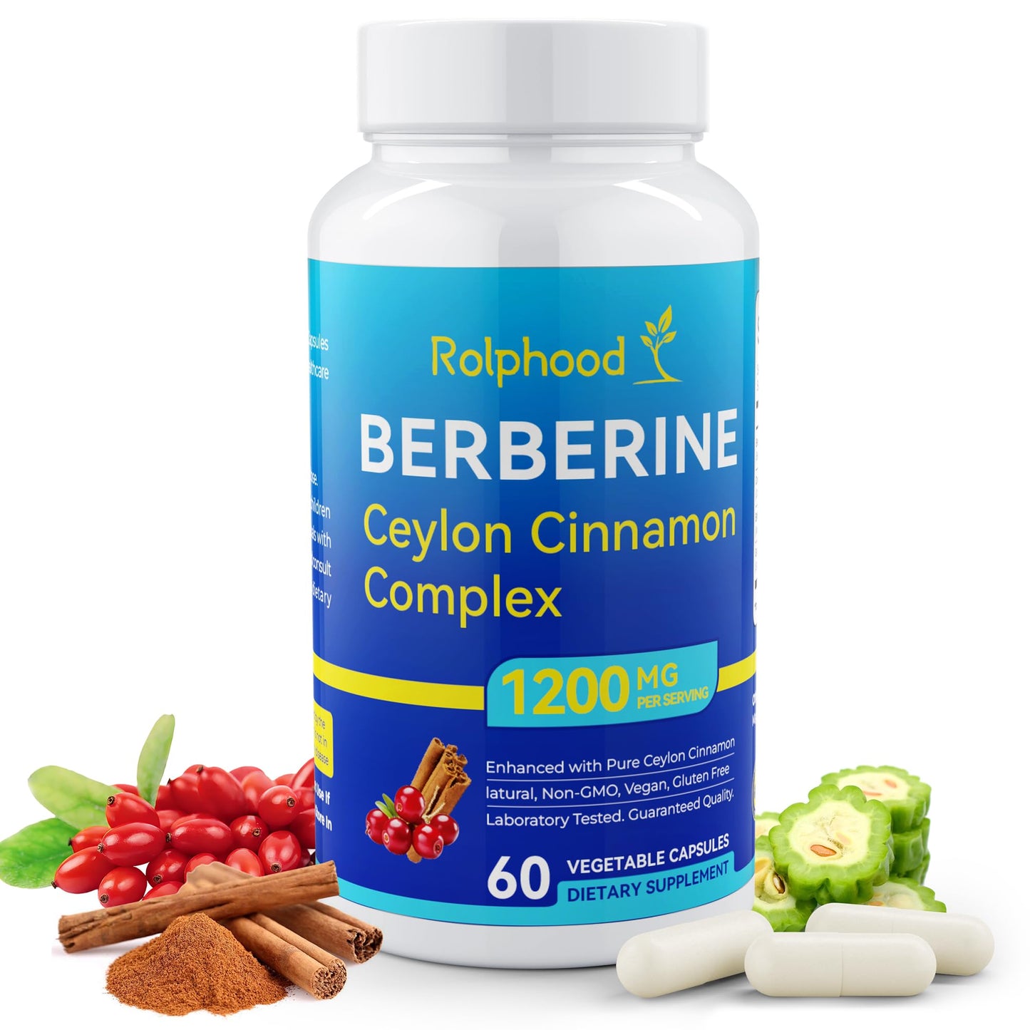 Rolphood Berberine Supplement with Ceylon Cinnamon 60 Capsules