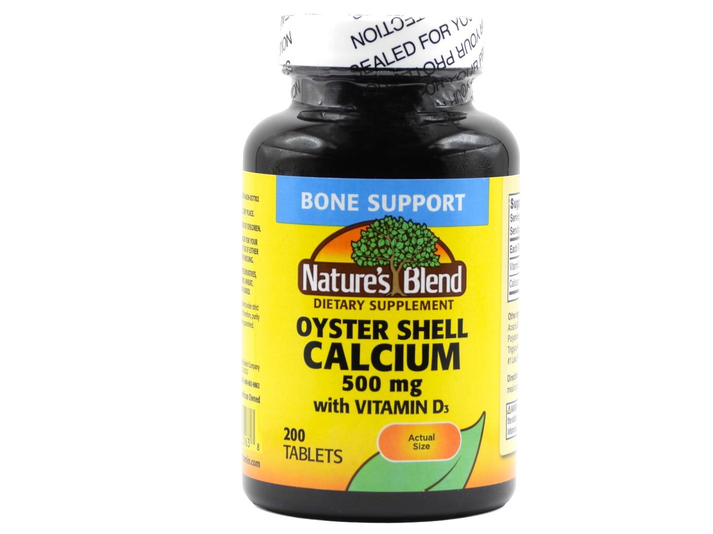 Nature's Blend Oyster Shell Calcium with D3 Capsule, 200 Count