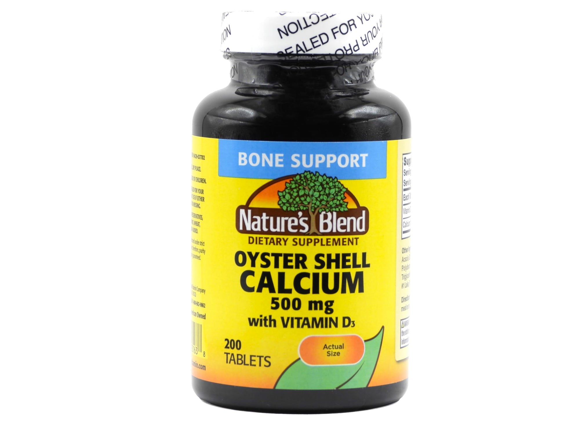 Nature's Blend Oyster Shell Calcium with D3 Capsule, 200 Count