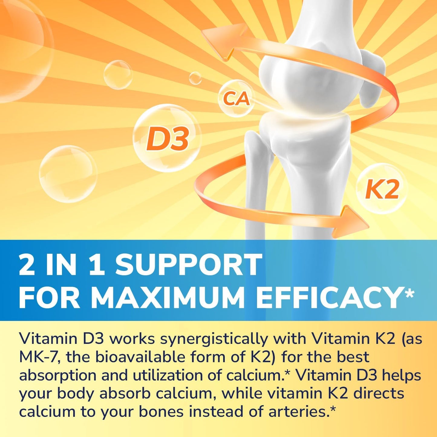 Vitalibre Vitamin D3 K2 Softgels 10,000 IU & Magnesium Citrate 420mg with Vitamin D3 & B6 Capsules, 210 Count