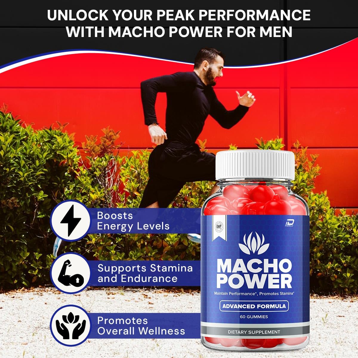 Indelo Macho Power Gummies for Men 60 Count