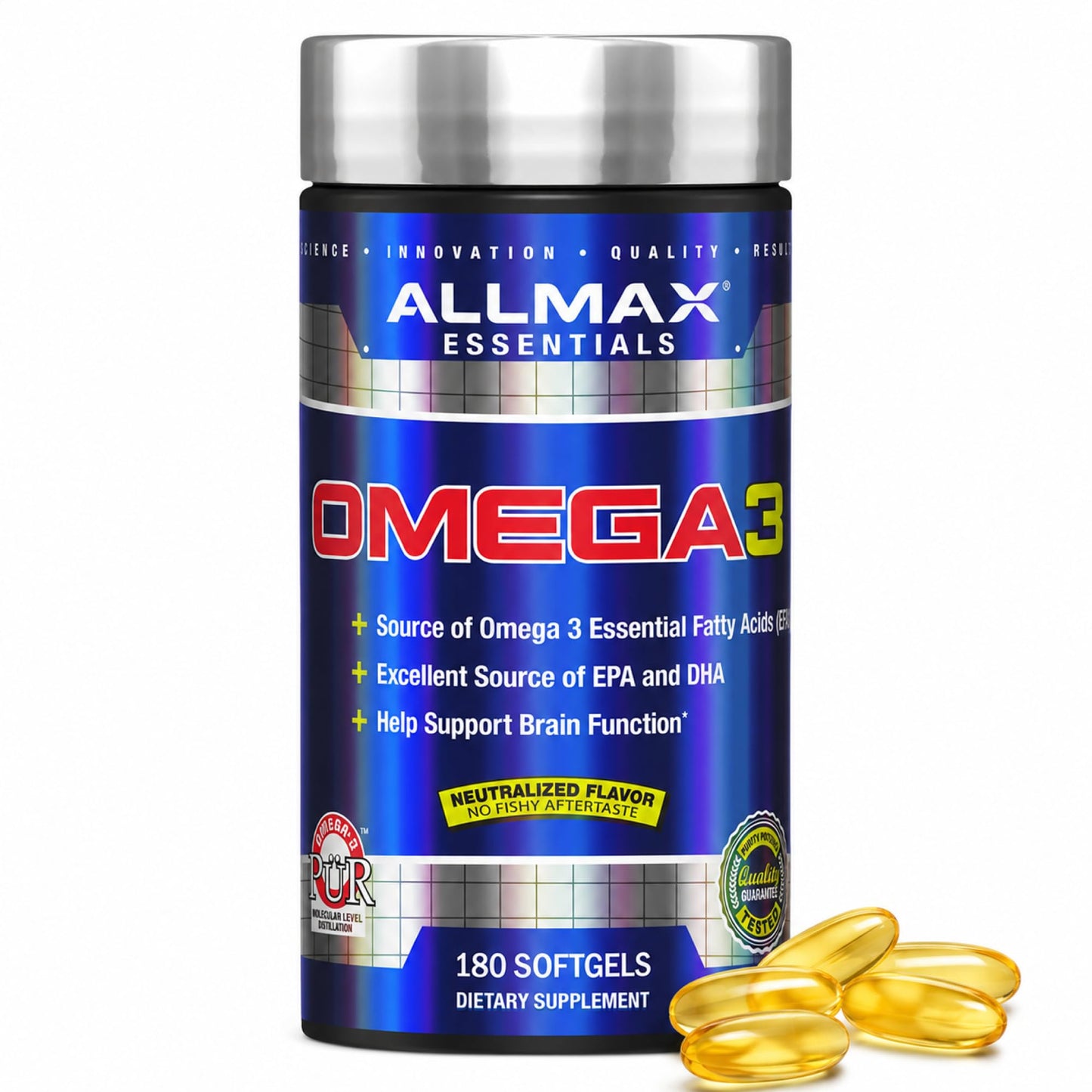 ALLMAX Omega 3 Fish Oil Softgels 180 Count
