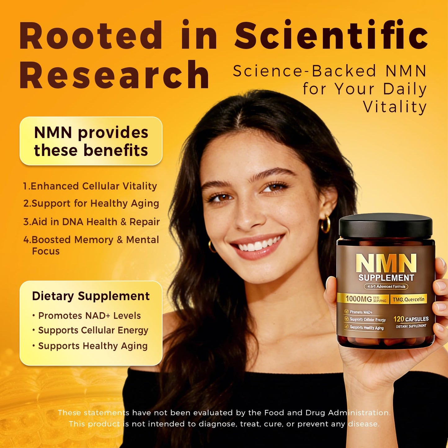 Lnaadlias NMN Supplement with Resveratrol Capsule, 120 Capsules