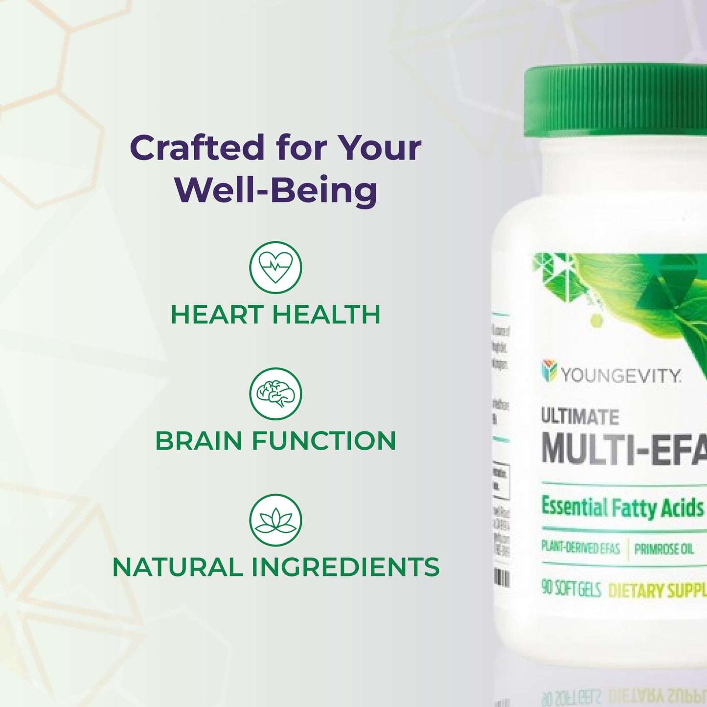 Youngevity Ultimate Multi-EFA Plant Based EFA Supplement No Fish Evening Primrose Softgels 90