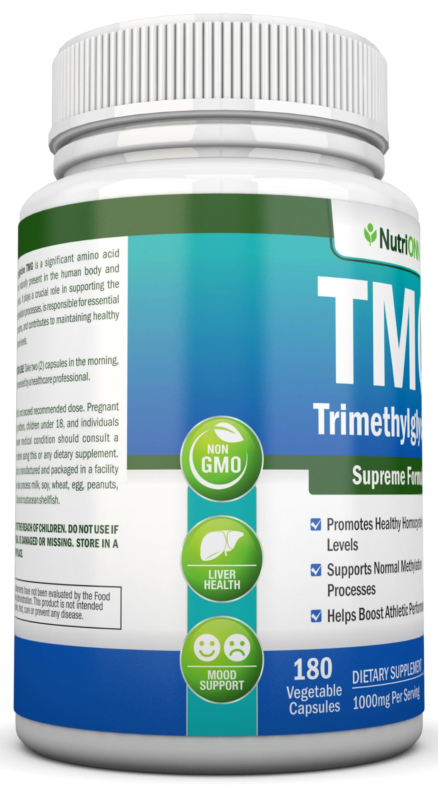NutriONN TMG Trimethylglycine Supplement Capsule, 180 Capsules