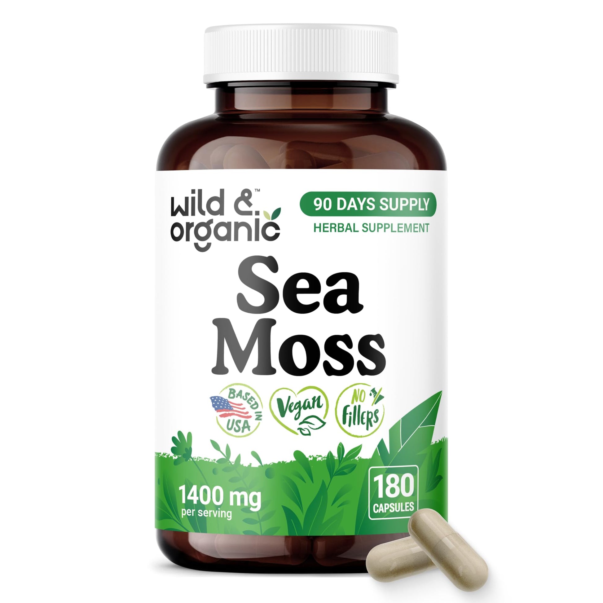 Wild & Organic Sea Moss Capsules 180 Count