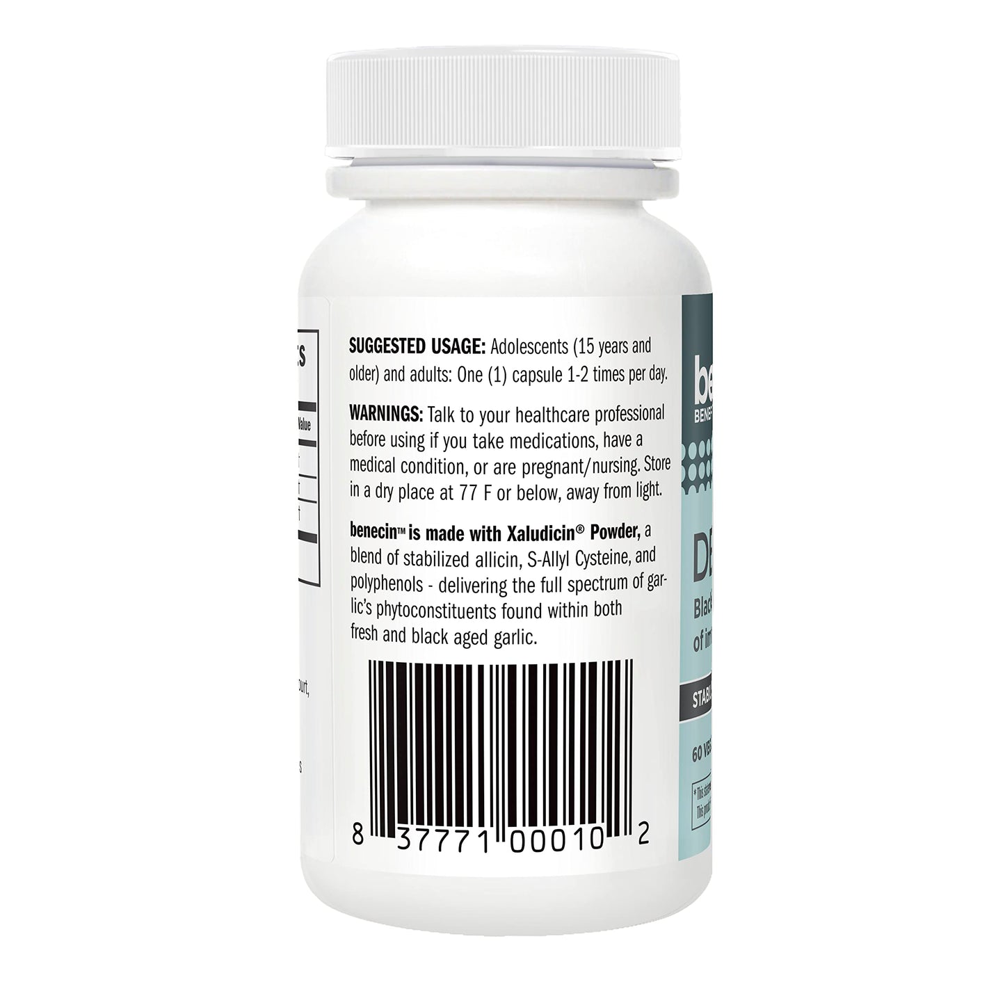 Benecin Defense 1500 mcg Stabilized Allicin Capsules, 60 Count