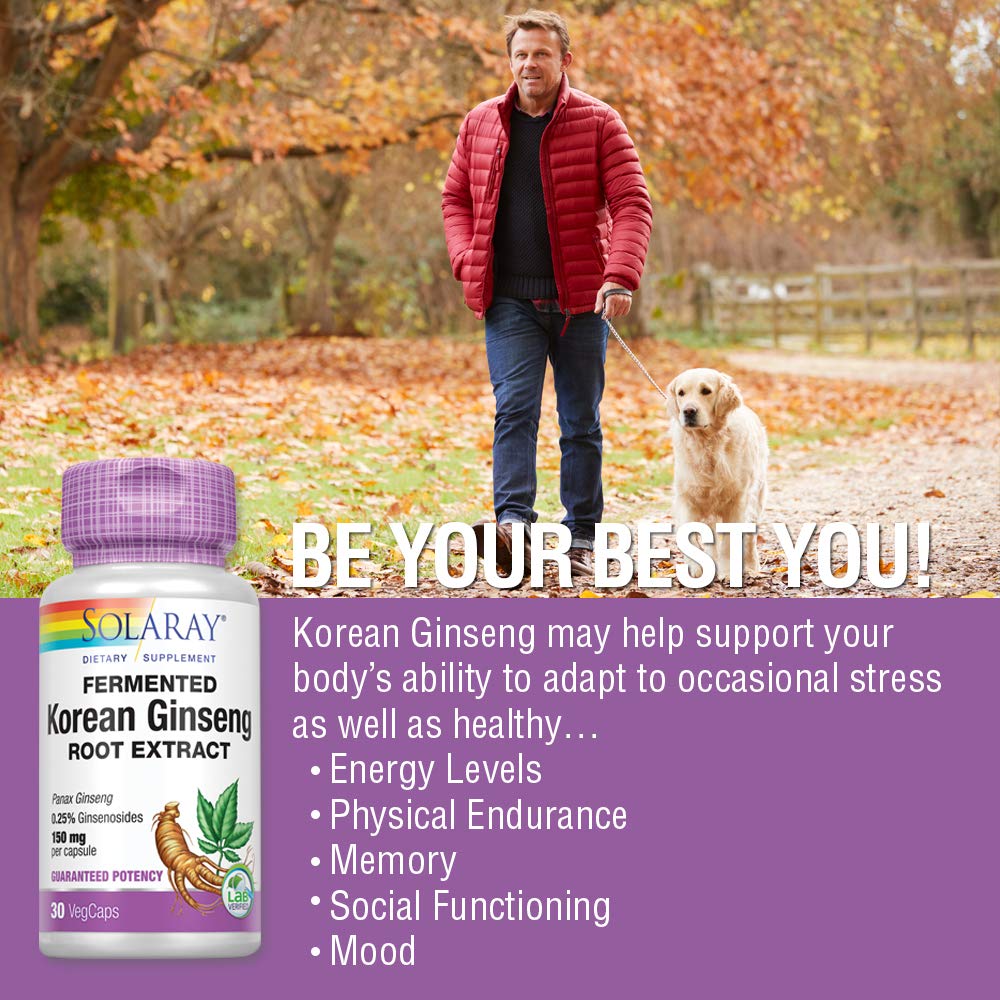 SOLARAY Fermented Korean Ginseng Root Extract Capsule 30