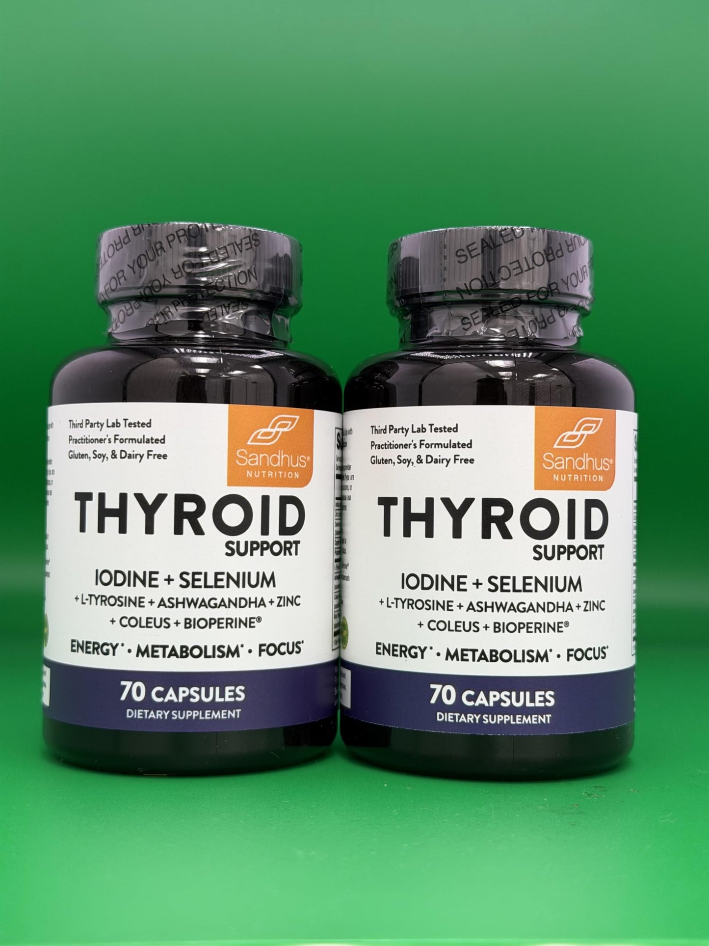 Sandhu's Thyroid Support with Selenium, Zinc, Iodine, L Tyrosine, Ashwagandha Capsules, 140 Count