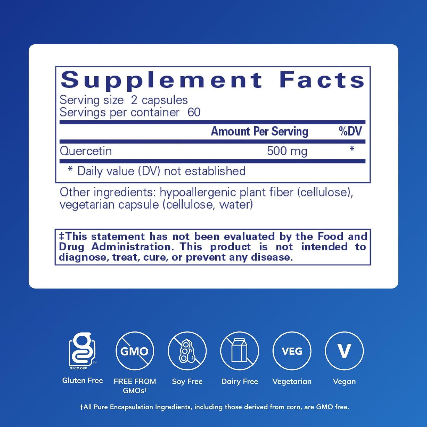 Pure Encapsulations Quercetin 500 mg Capsule, 120 Capsules