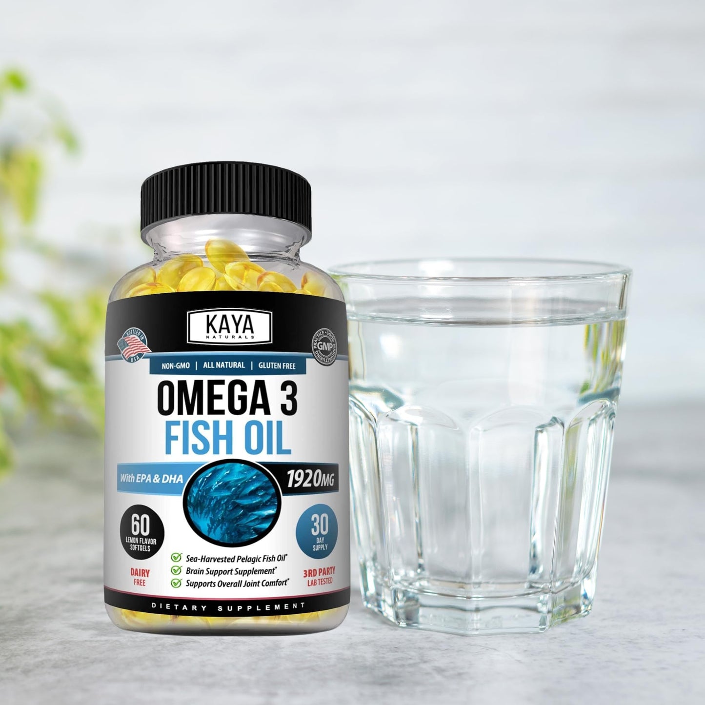 Kaya Naturals Omega 3 Supplement Softgels 60 Count