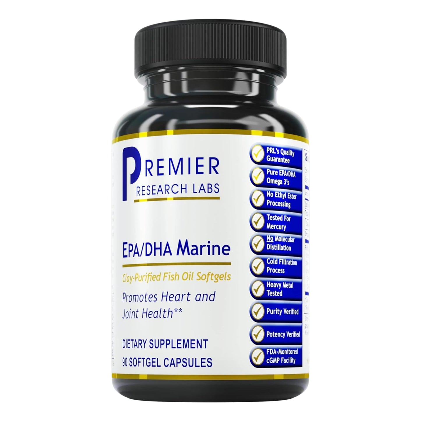 Premier Research Labs EPA DHA Marine Softgels Omega-3 Fish Oil, EPA/DHA Supplement, Natural, 90 Softgels