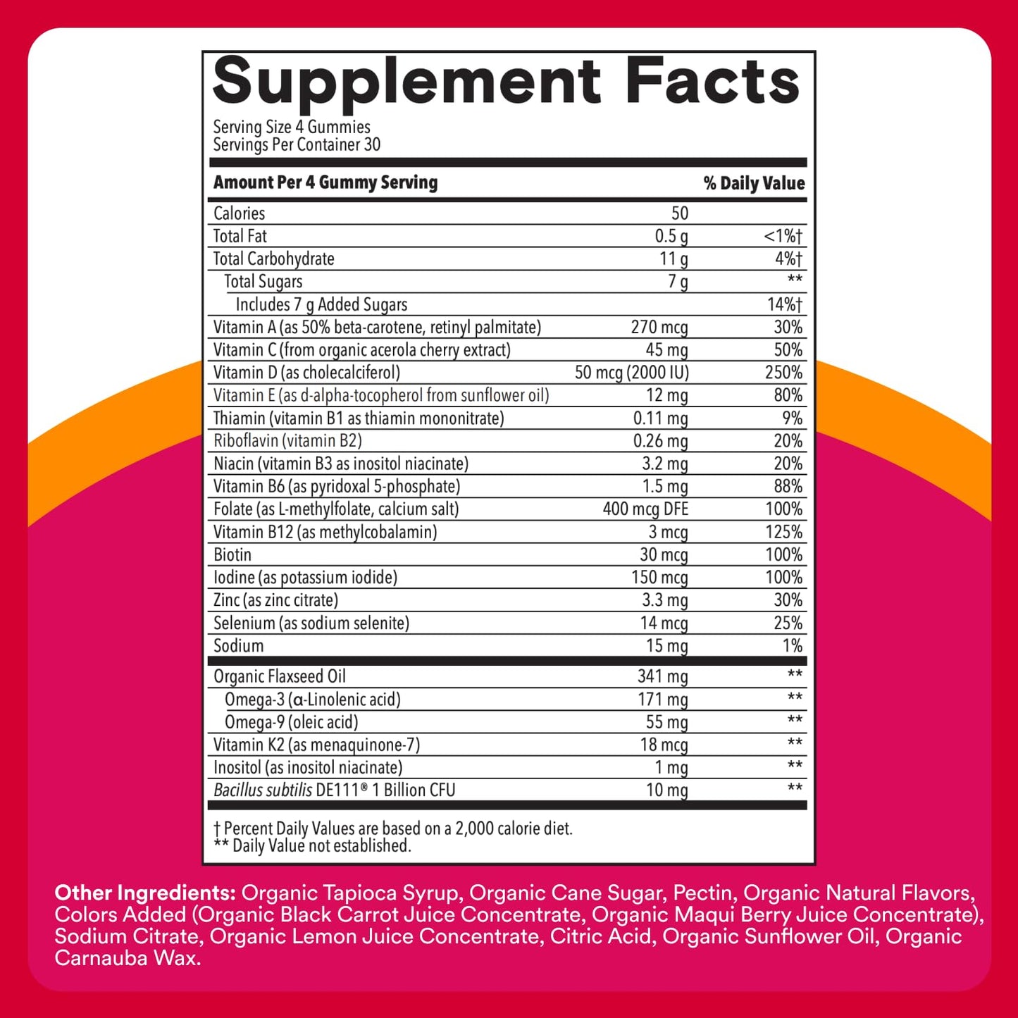 SmartyPants Organic Women's Multivitamin Gummies, 120 Count
