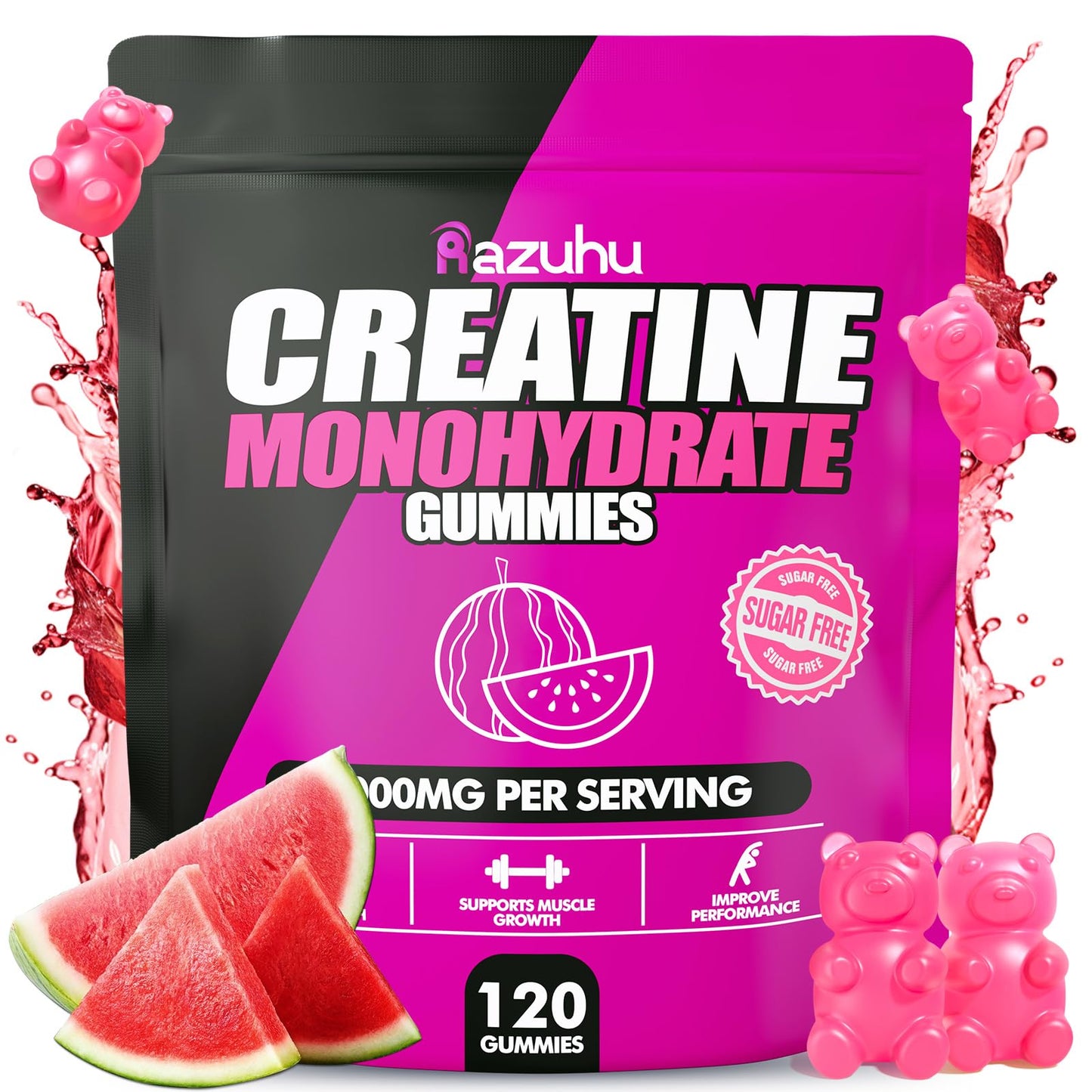 Razuhu Creatine Monohydrate Gummies 100 Count