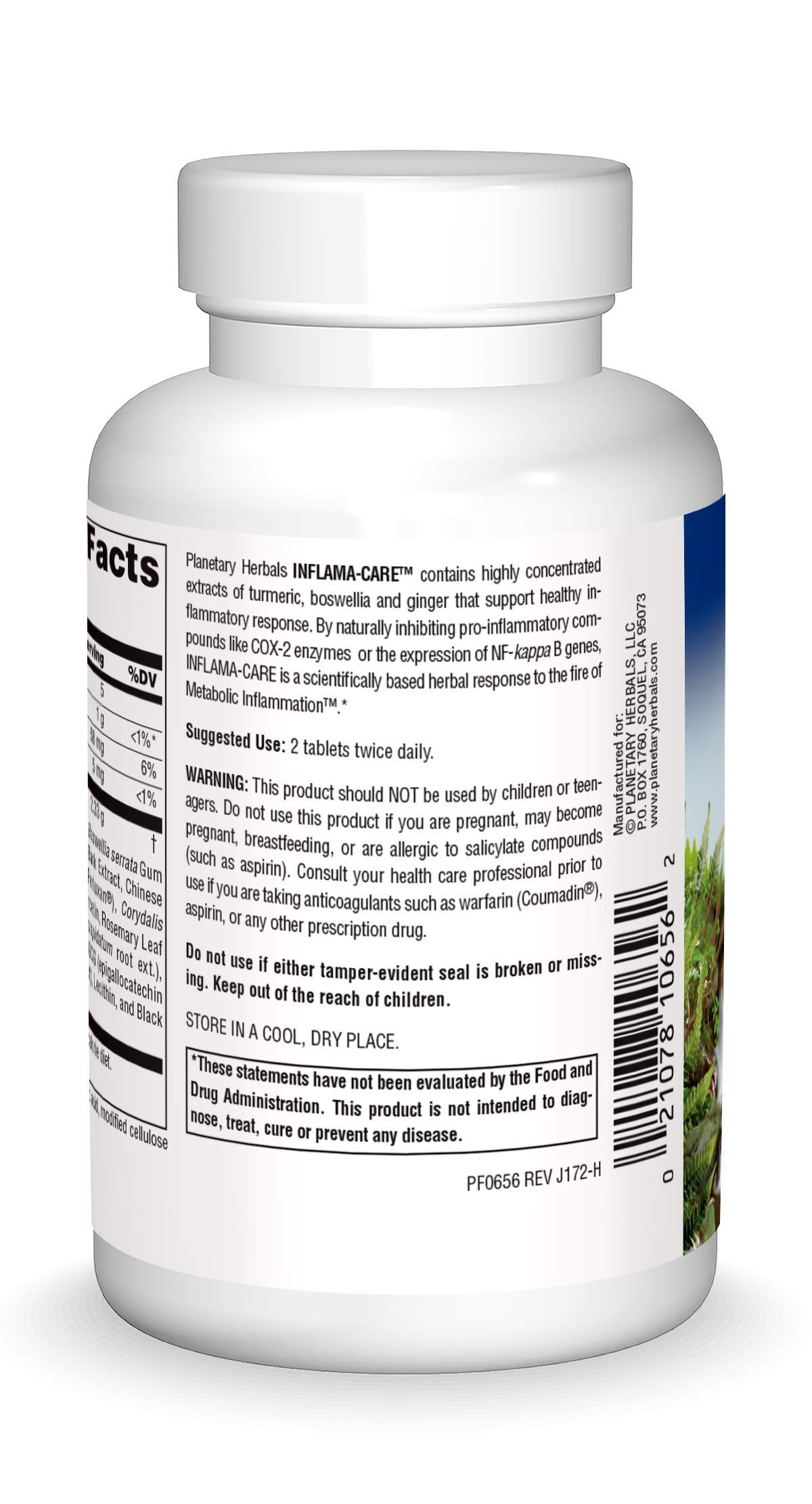 Planetary Herbals Inflama-Care 1165mg Turmeric/Boswellia Complex Tablets, 120 Count