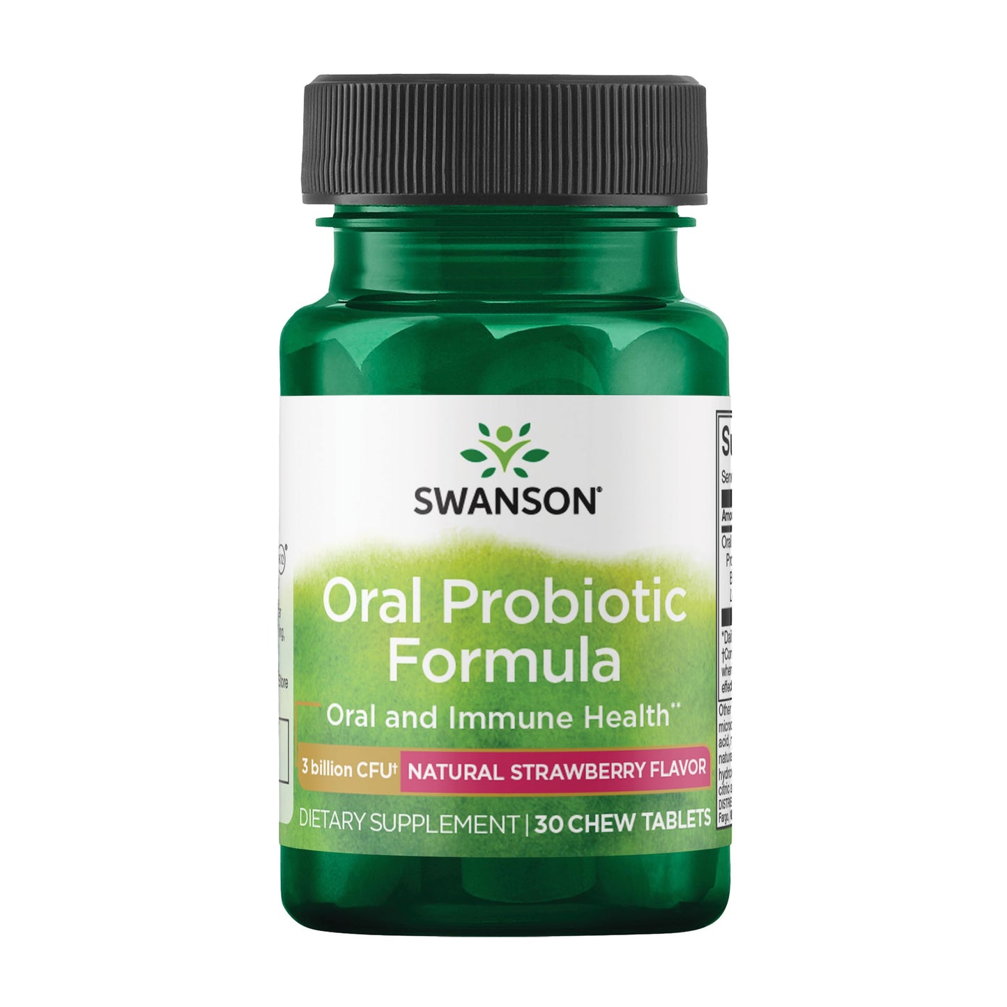 Swanson Oral Probiotic Formula with BLIS K12 for Adults Seeking Oral, Respiratory, and Immune Health Support - Natural Strawberry Flavor 30 Tablets