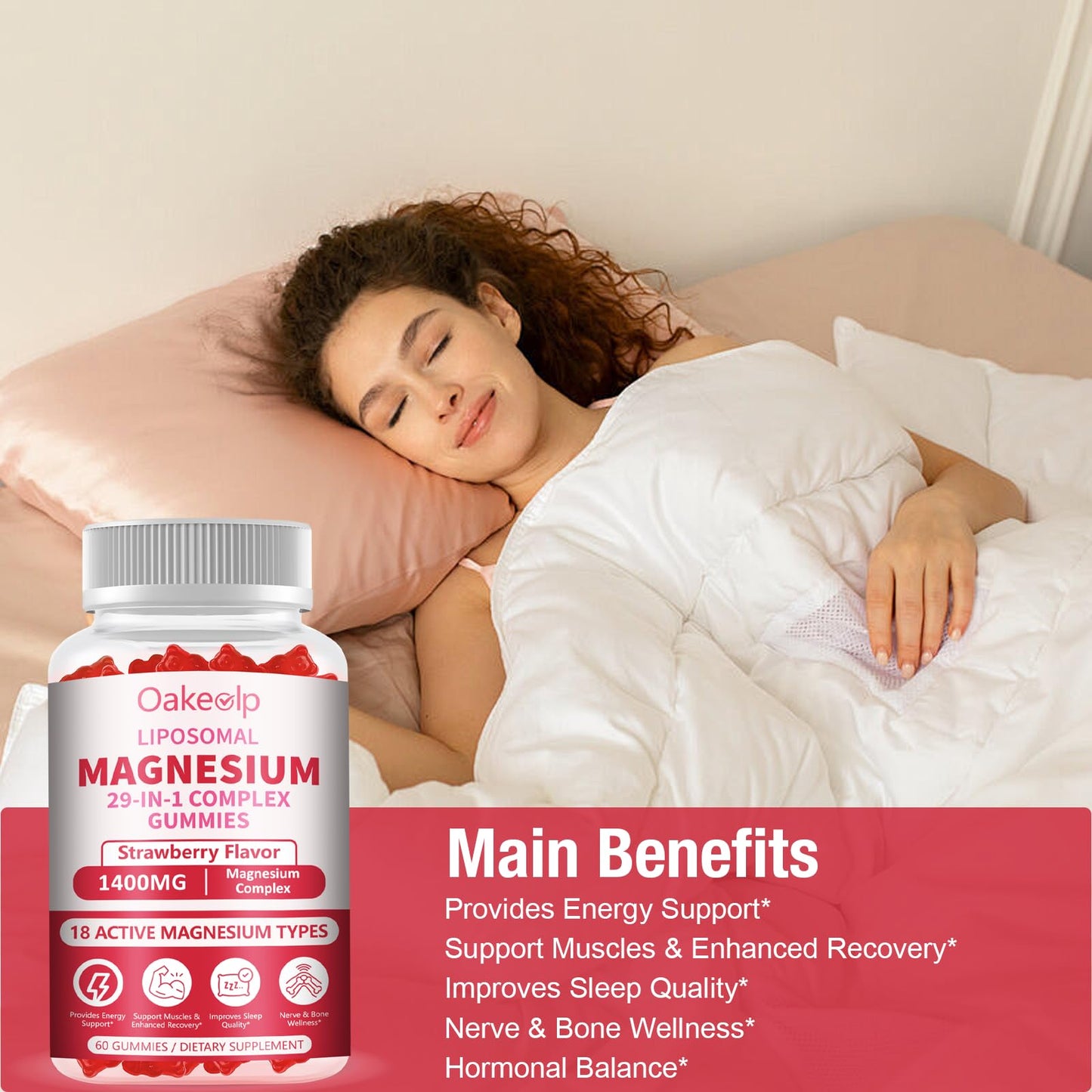 Oakevlp Liposomal Magnesium Complex Gummies, 180 Gummies