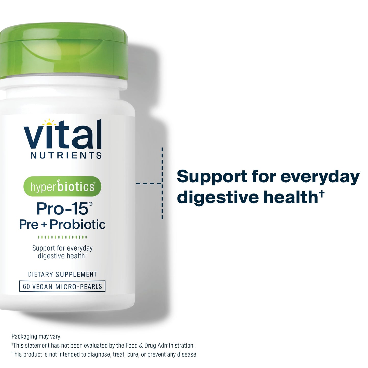 Hyperbiotics Vital Nutrients Pro-15 Prebiotics and Probiotics for Women and Men Tablets, 60 Count