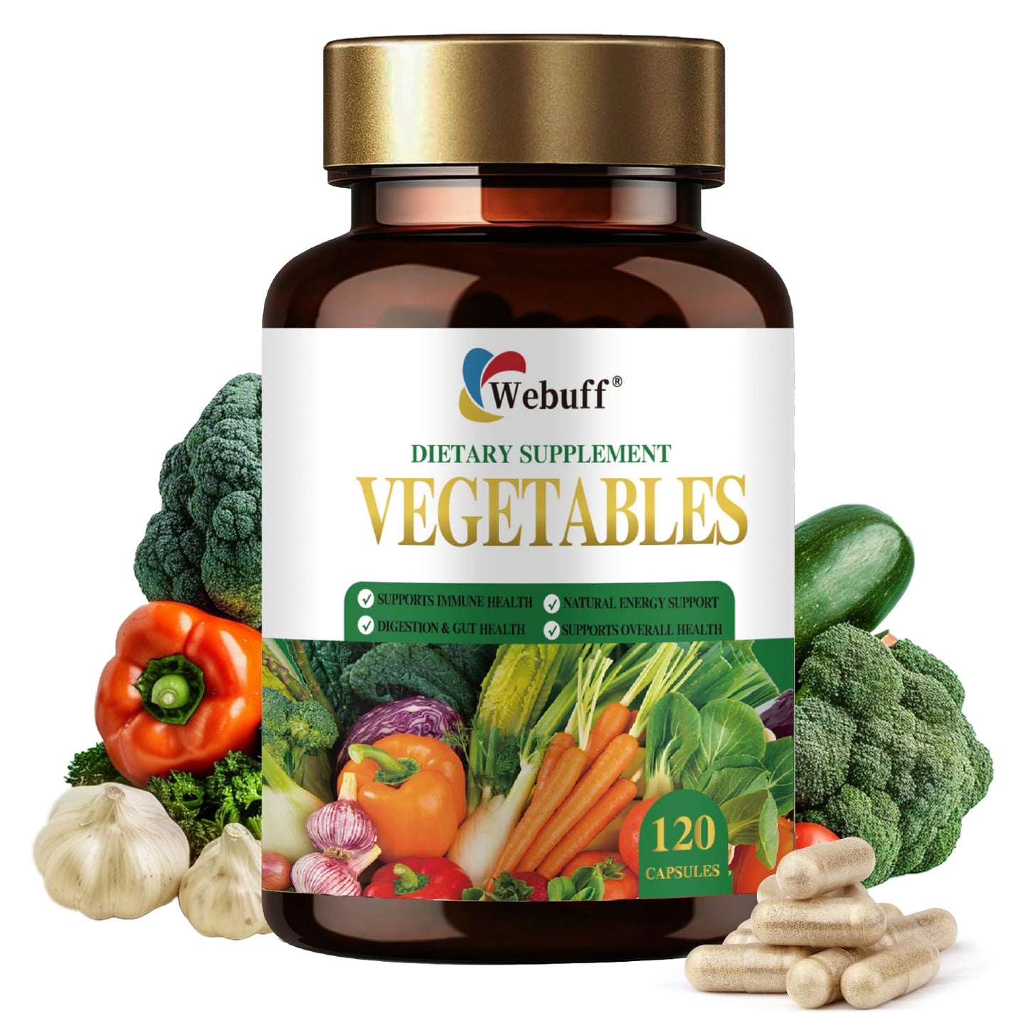 Webuff Fruits & Veggies Supplements Whole Fruit and Vegetable Capsules 120 Capsules