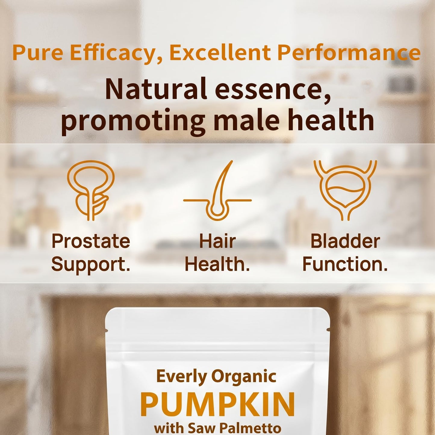 Everly Organic Pumpkin Seed Oil with Saw Palmetto Softgels, 60 Softgels