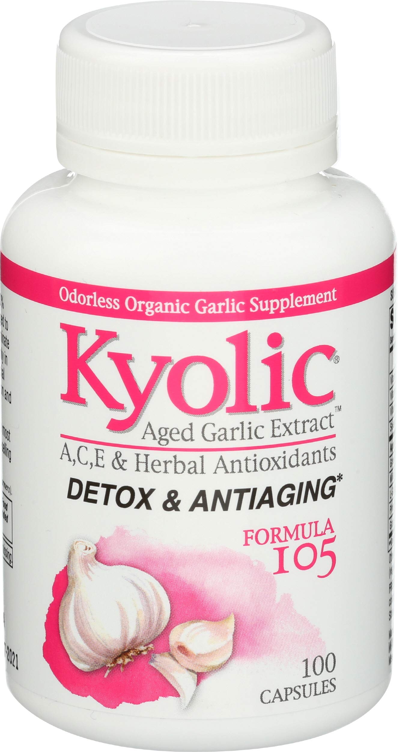 Kyolic Formula 105 Garlic Extract with Vitamin A, Vitamin E, and Selenium, 100 Capsules