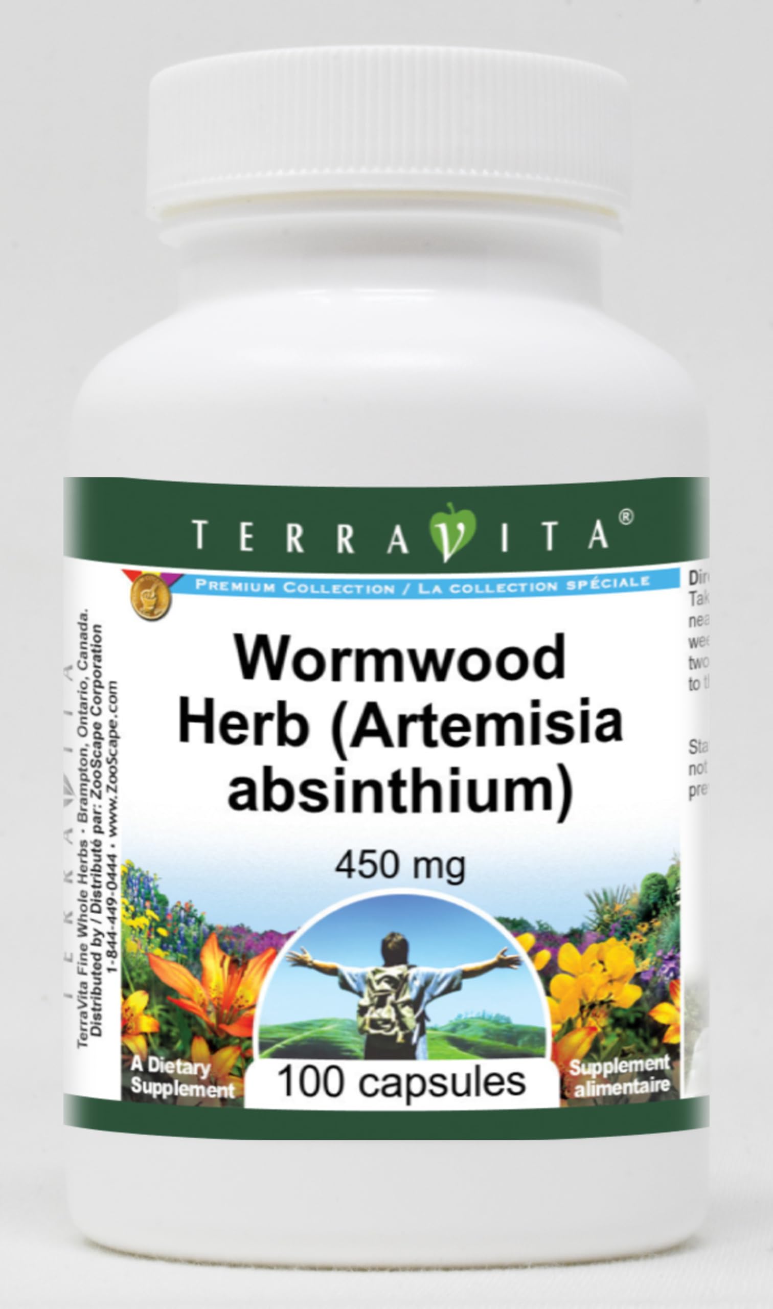 Terravita Wormwood Herb (Artemisia Absinthium) 450 mg Capsule, 100 Count