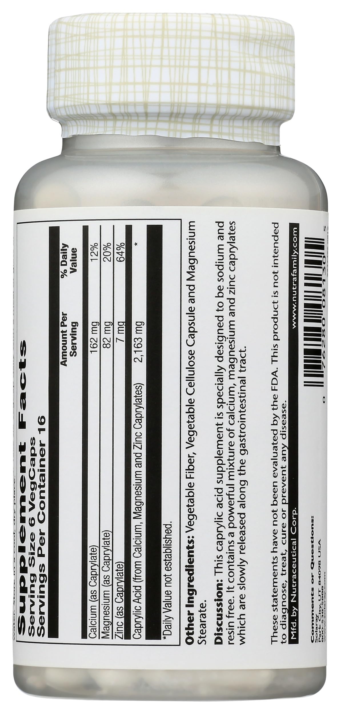 Solaray Capryl Capsule 100 VegCaps