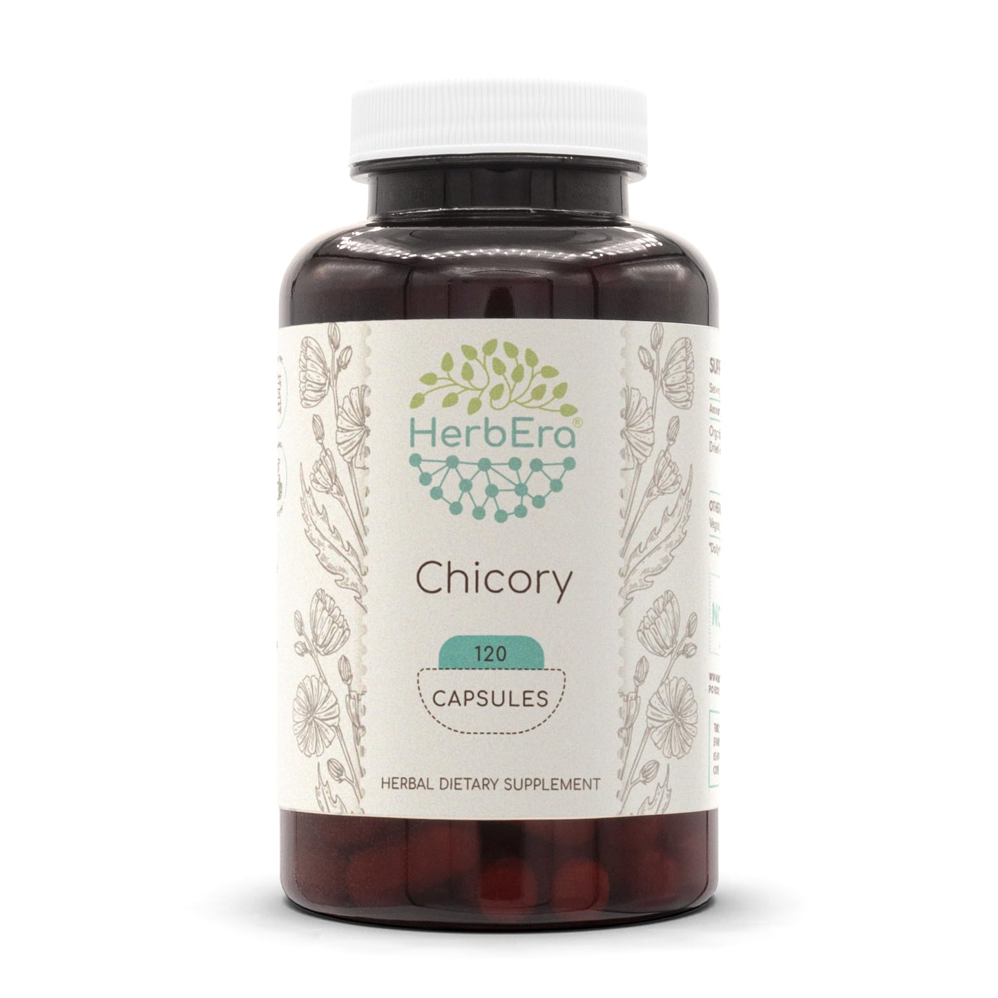 HerbEra Chicory Dried Root 500 mg, 120 Capsules