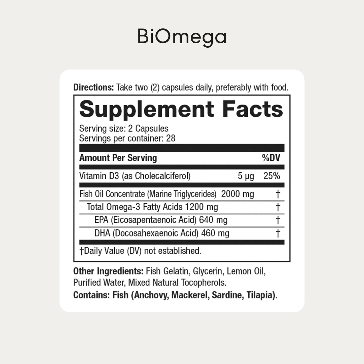 USANA BiOmega Premium Omega-3 Support Formula Capsules 56 Count
