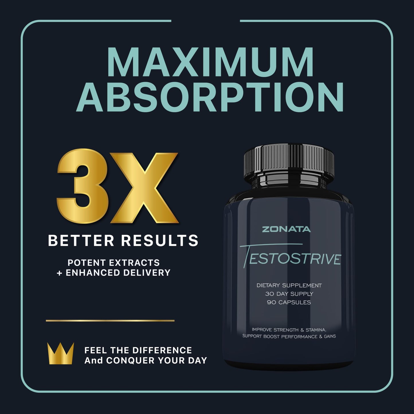 TESTOSTRIVE Advanced Formula Dietary Supplement Capsule, 90 Count