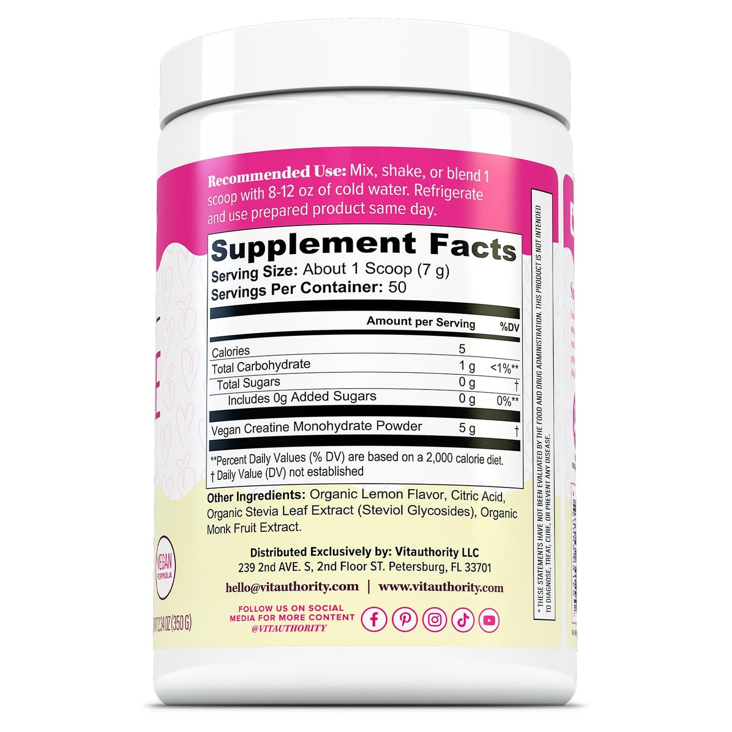 Vitauthority Micronized Creatine Monohydrate Powder 12.3 oz