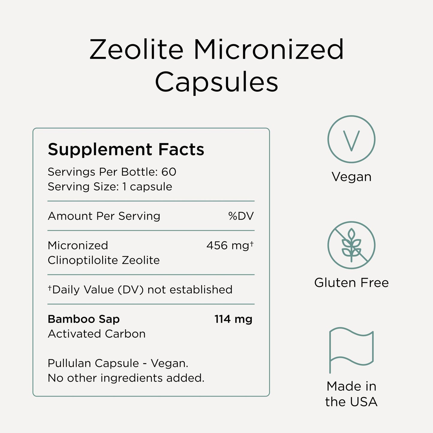 Zuma Nutrition Zeolite Micronized Capsules, Vegan Formula with Volcanic and Ocean Minerals for Gut Health Support, 60 Capsules