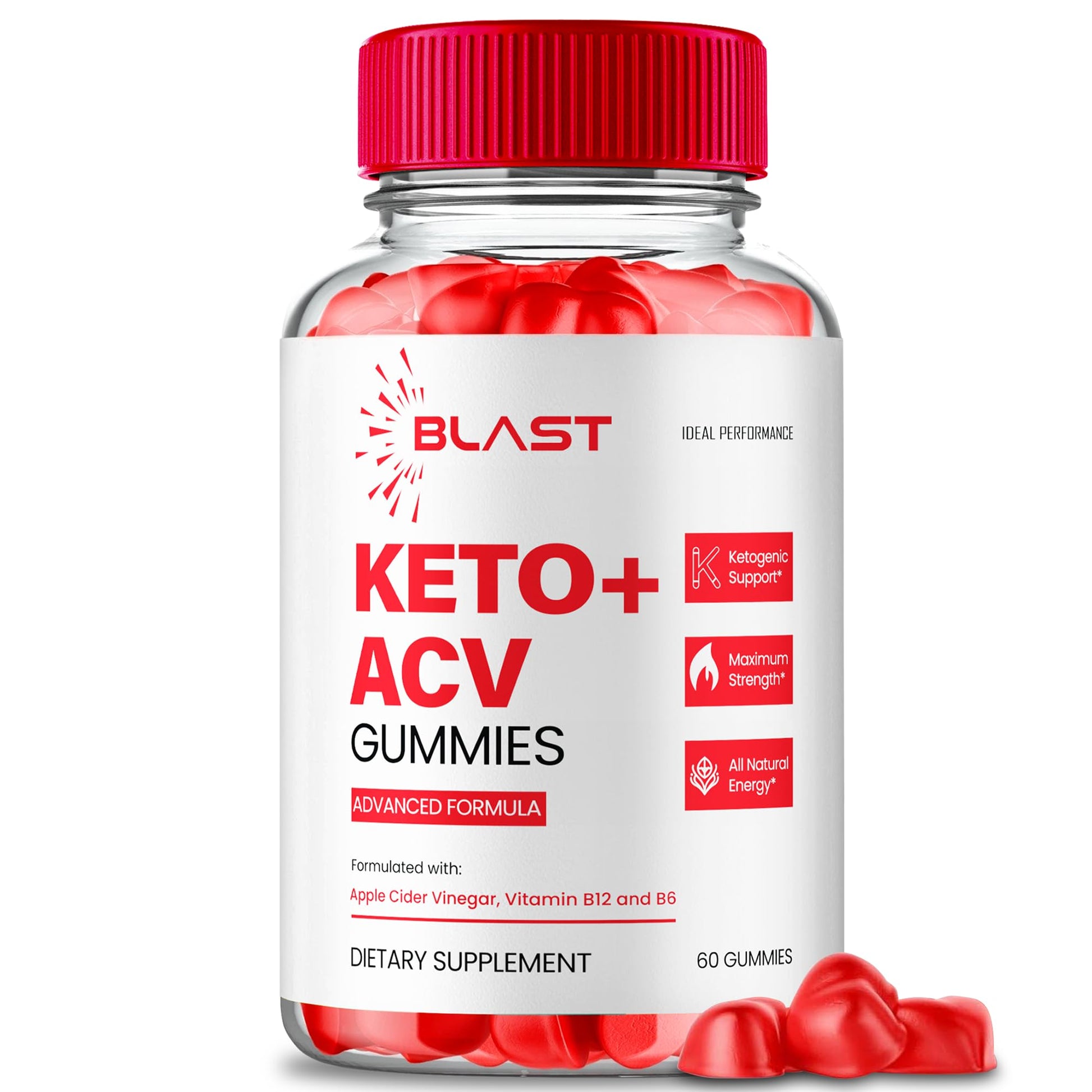 IDEAL PERFORMANCE Blast Keto ACV Gummies, 60 Count