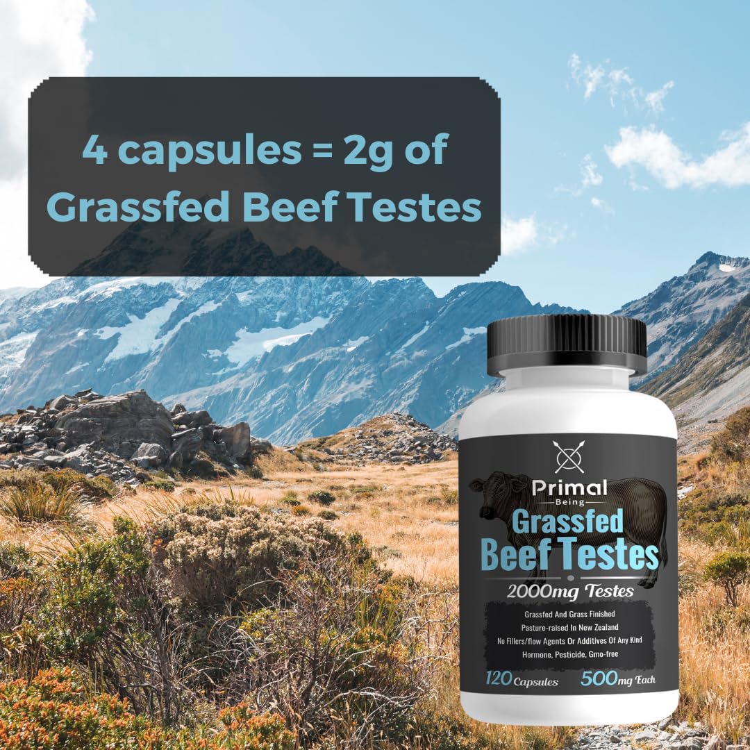 Primal Being Grassfed Beef Testes and Grassfed Beef Female Vitality Supplement Capsules, 210 Capsules