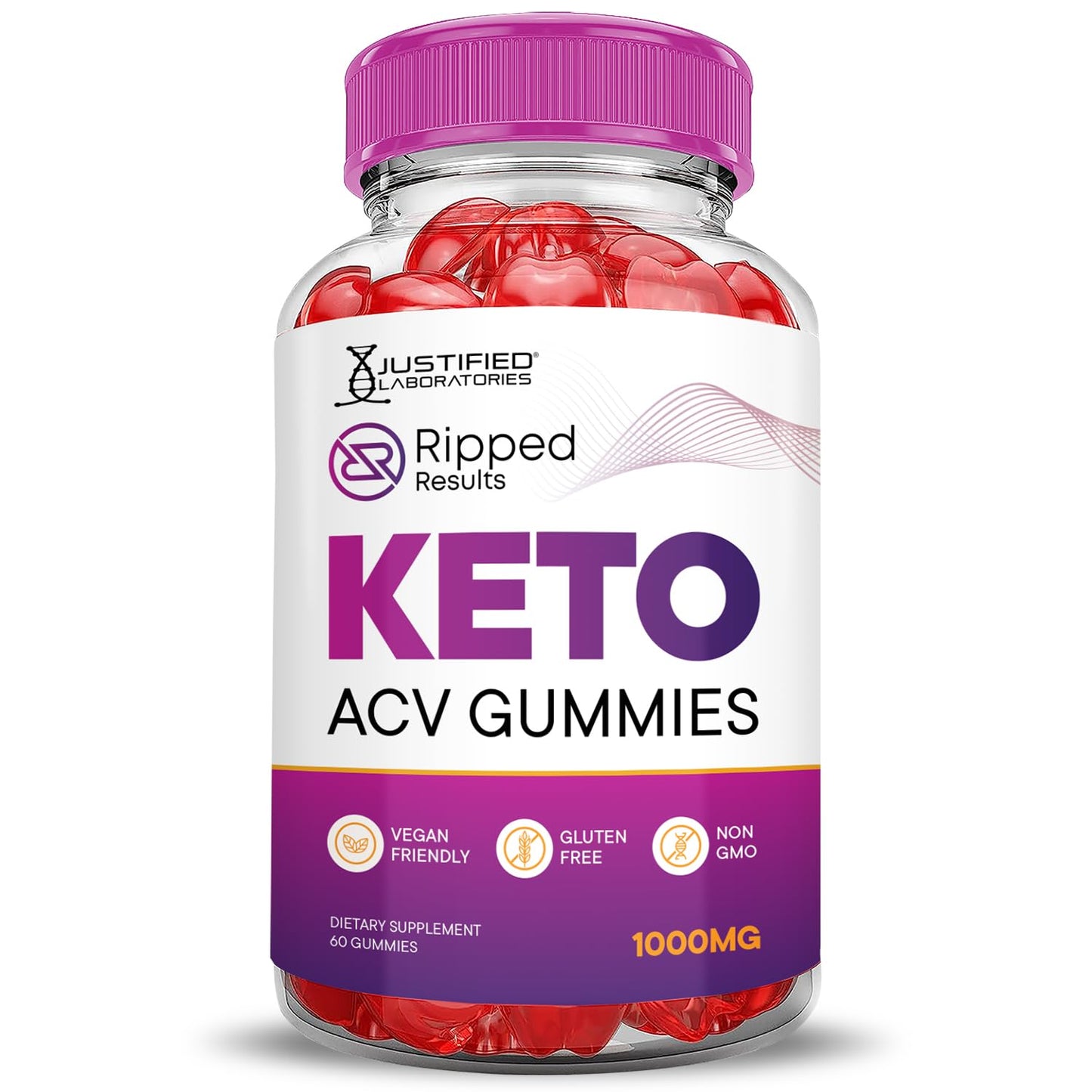 Justified Laboratories Ripped Results Keto ACV Gummies 600 Gummies