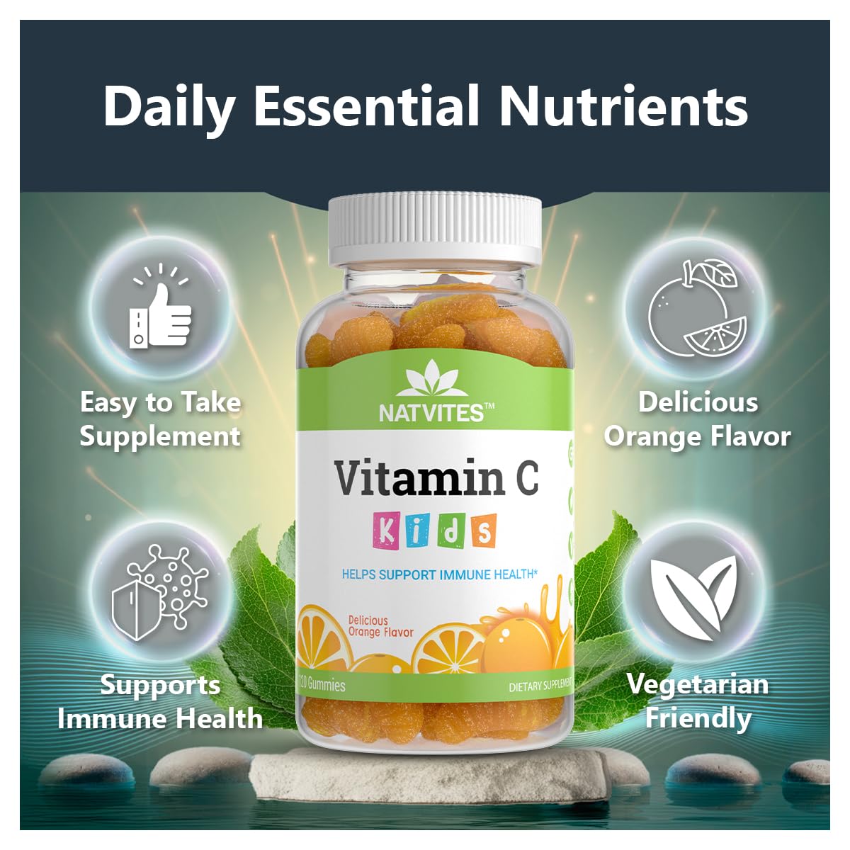 Natvites Kids Vitamin C Gummies 120 Count