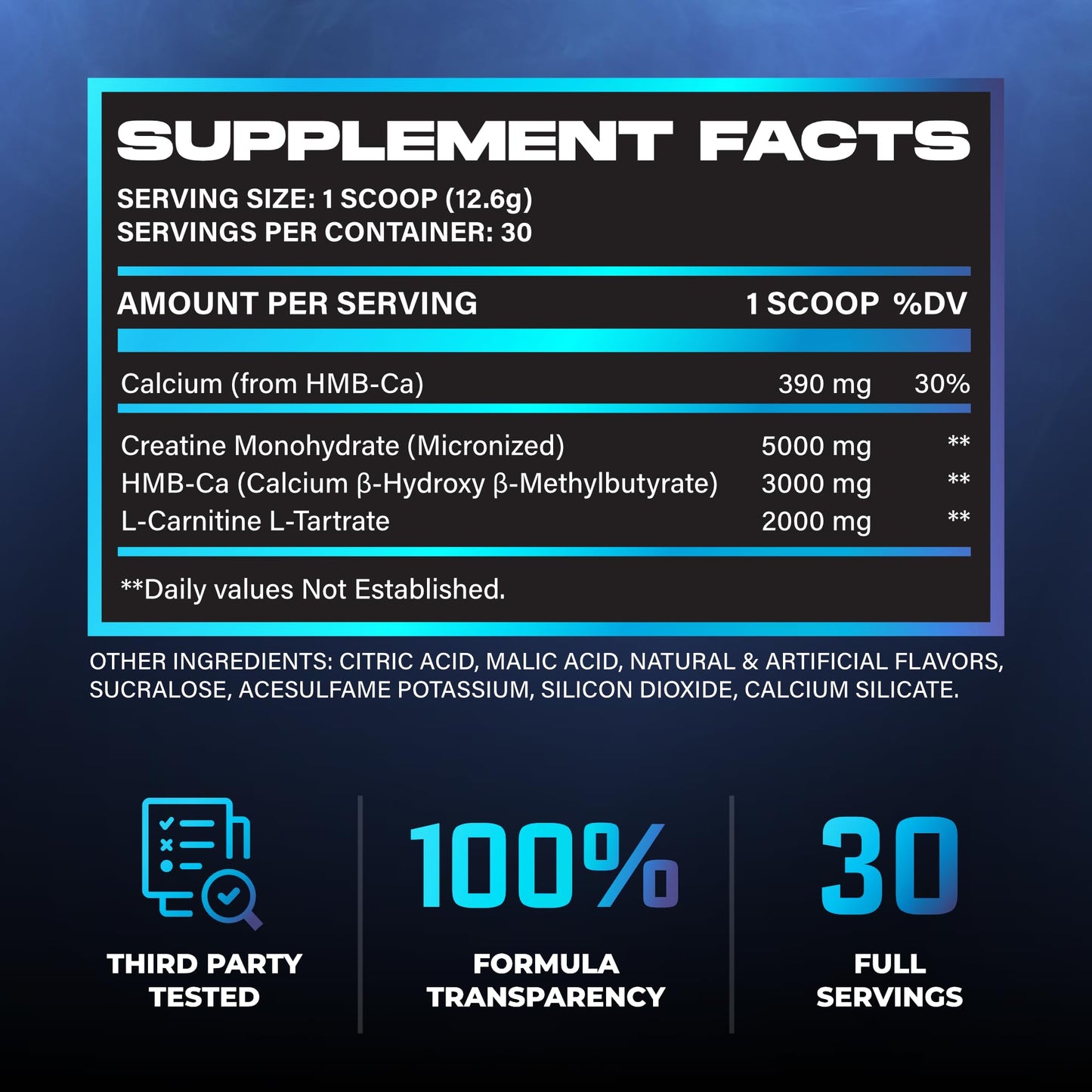 Huge Supplements Creatine HMB + LCLT Powder, 13.3 Ounce
