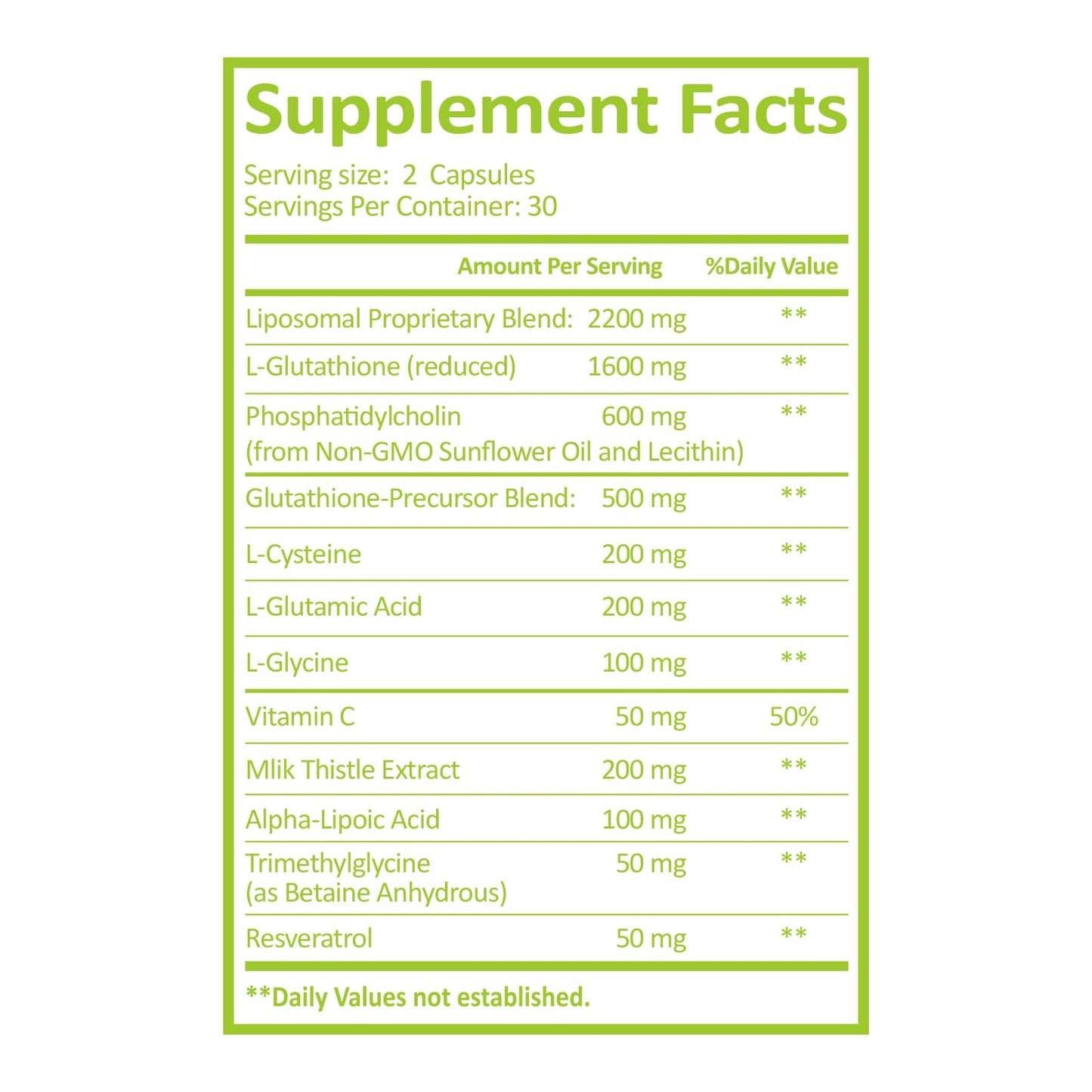 KUAFLY Liposomal Glutathione 2200 MG per Serving, 10-in-1 Comprehensive Formula with Vitamin C, Alpha-Lipoic Acid, Resveratrol, Milk Thistle, Non-GMO Nutritional Supplement, 180 Capsules