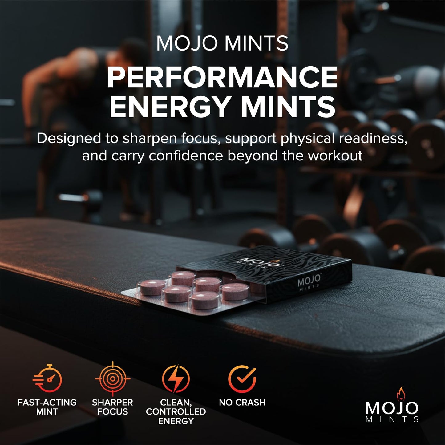 Mojo Mints Ltd Caffeine Energy Mints Lozenge 9-Count