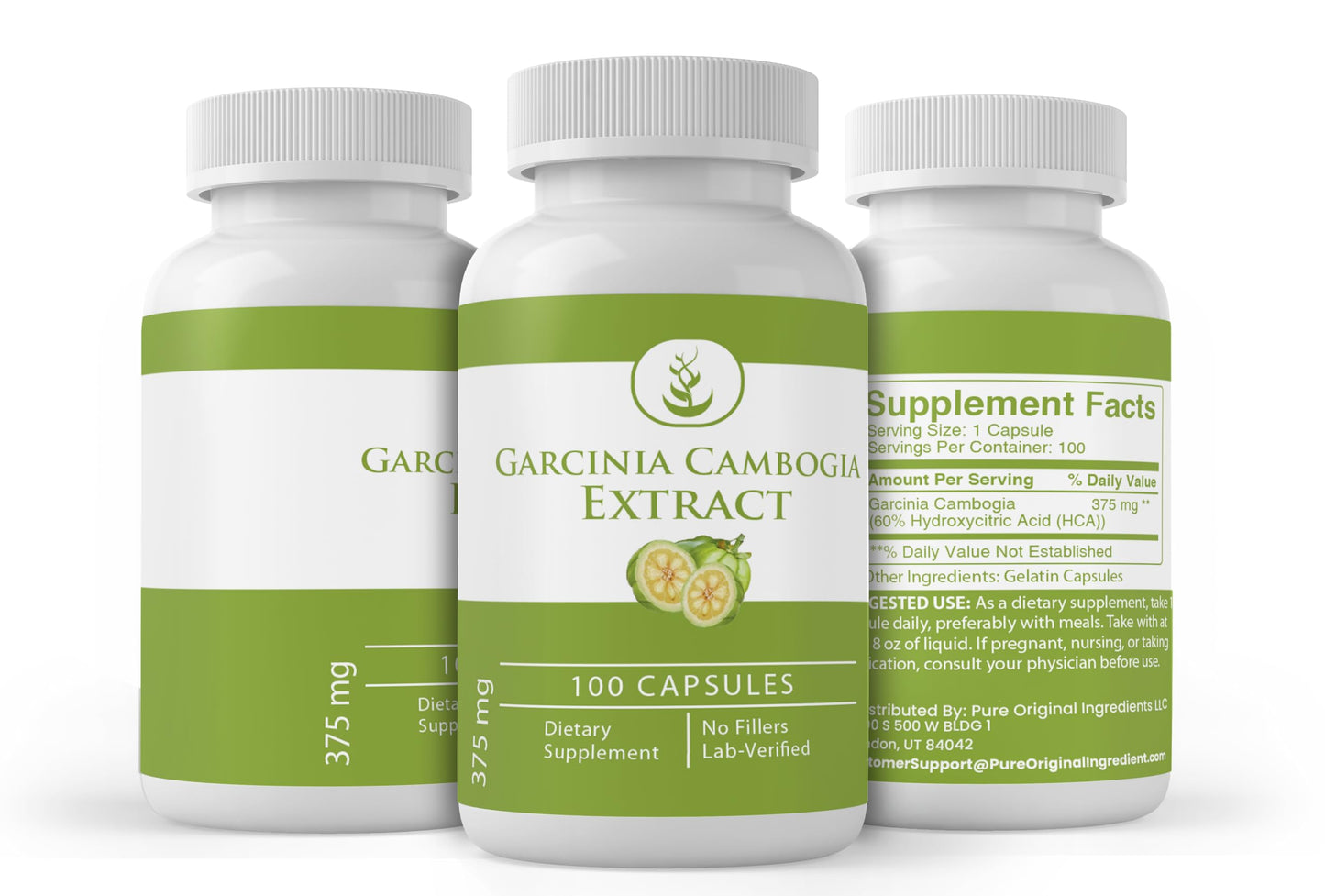 PURE ORIGINAL INGREDIENTS Garcinia Cambogia Capsules 100 Capsules