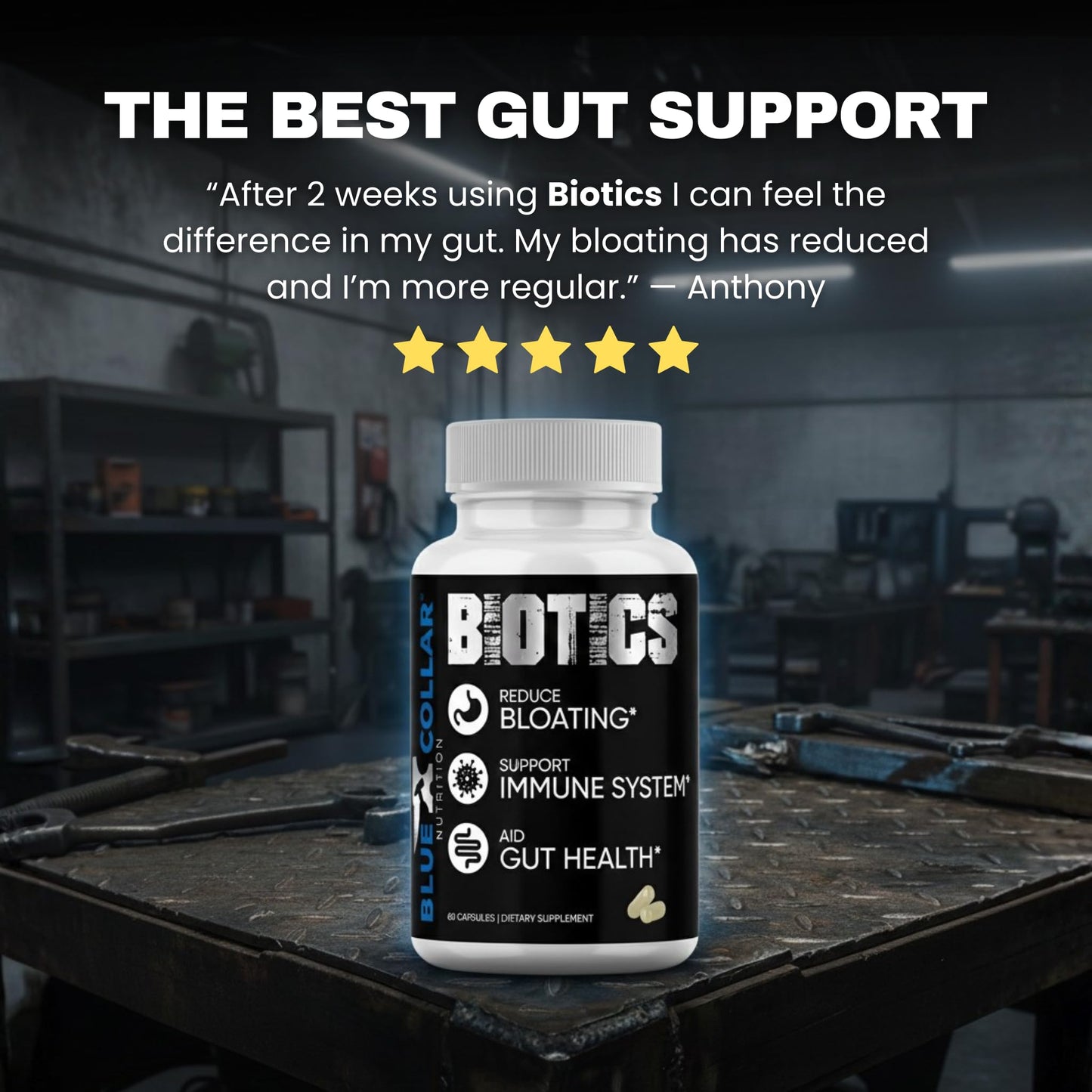 Blue Collar Nutrition Biotics 40 Billion CFU 60 Capsules