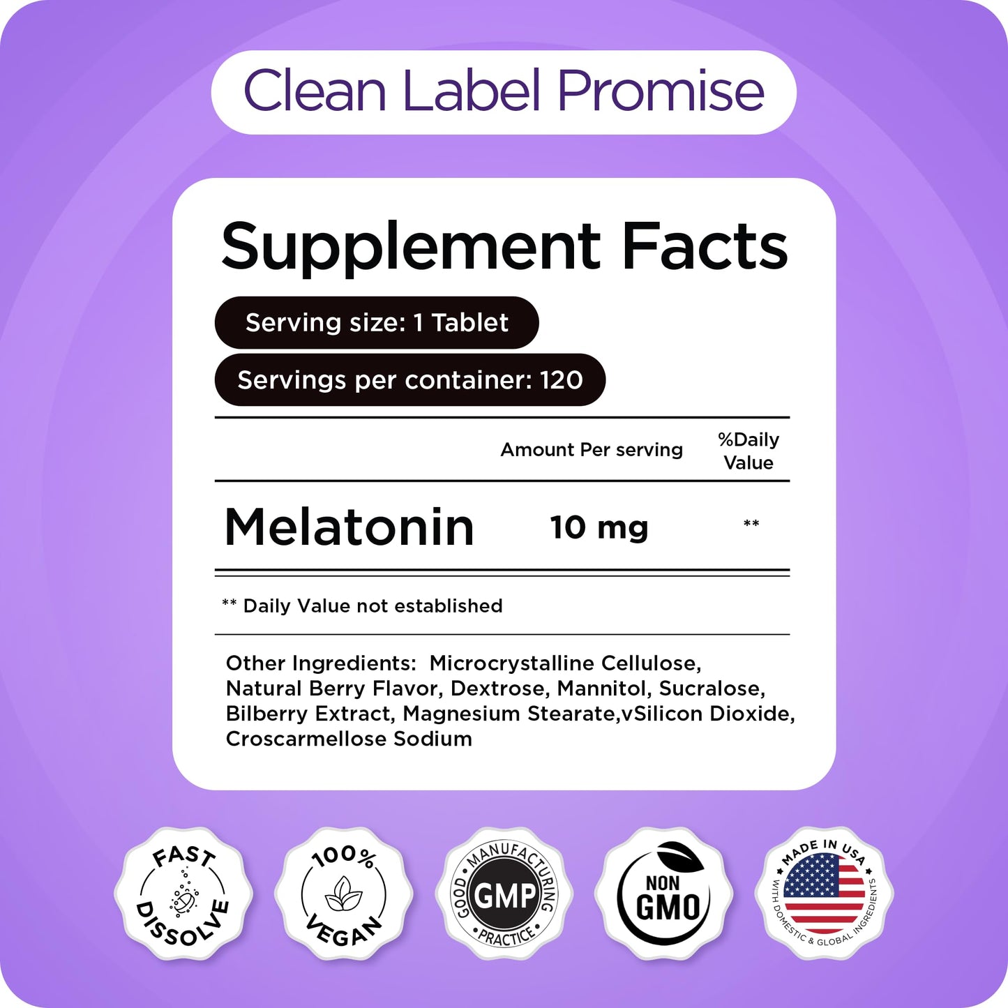 Balancebreens Melatonin 10mg Fast-Dissolve Tablet 1440 Tablets
