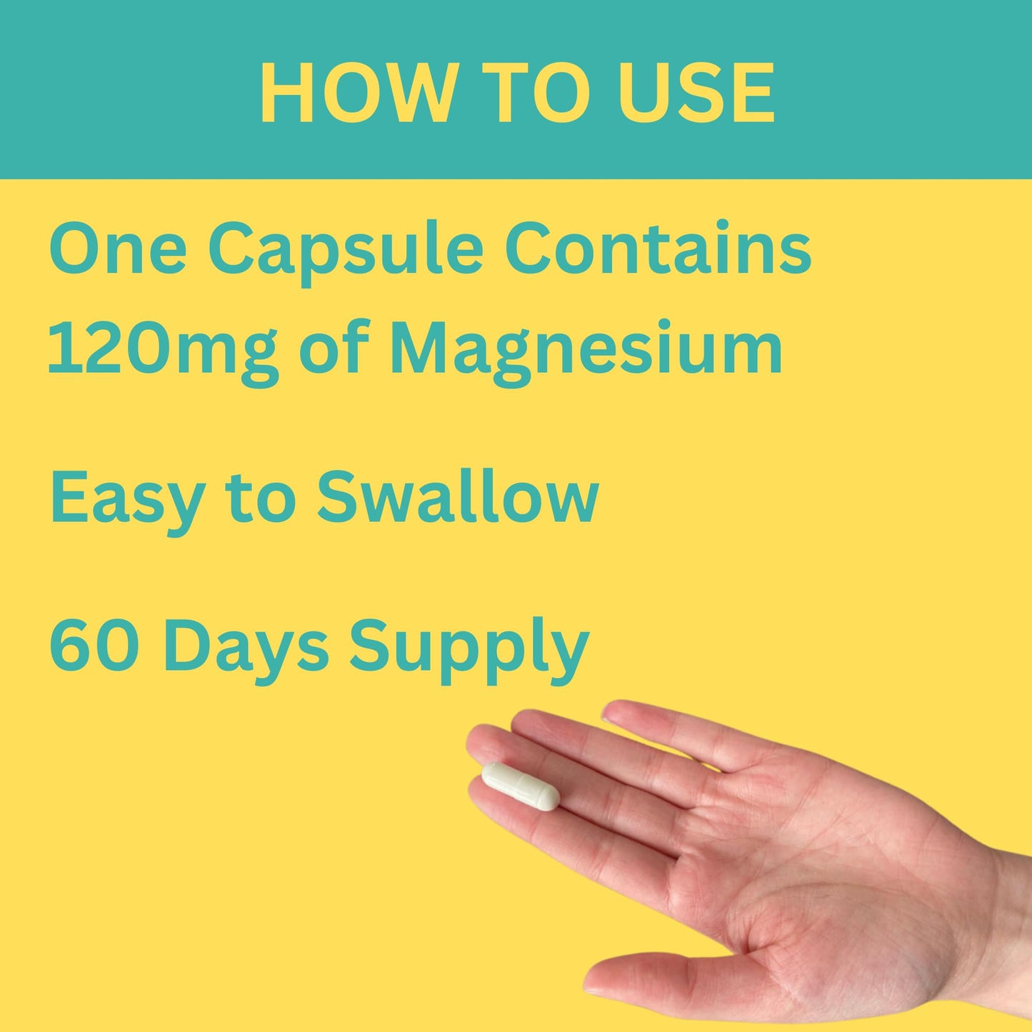 GREEN FIELD NUTRITIONS Halal Magnesium Glycinate 120mg Capsules, 60 Count