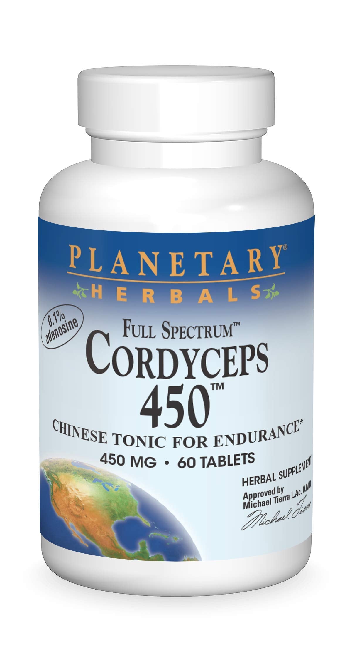Planetary Herbals Full Spectrum Cordyceps 450 mg, 60 Tablets