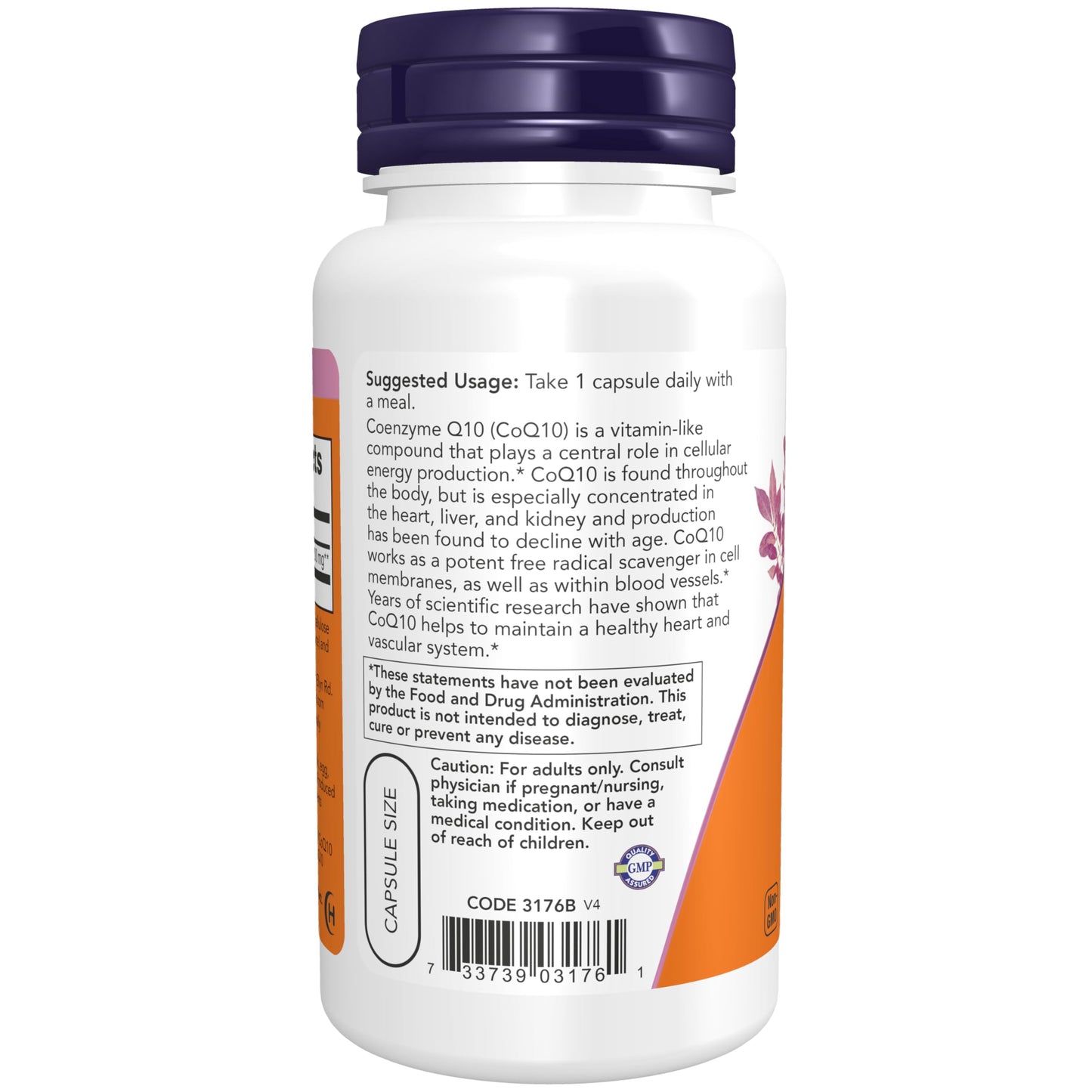 NOW Foods CoQ10 200 mg Capsules, 120 Count
